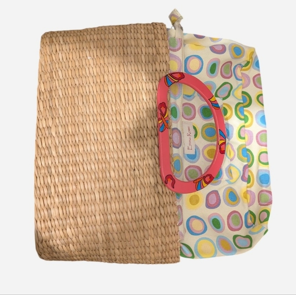 Pre-owned Vintage Vibrant Butterfly Woven Tote Bag - Picture 12 of 13